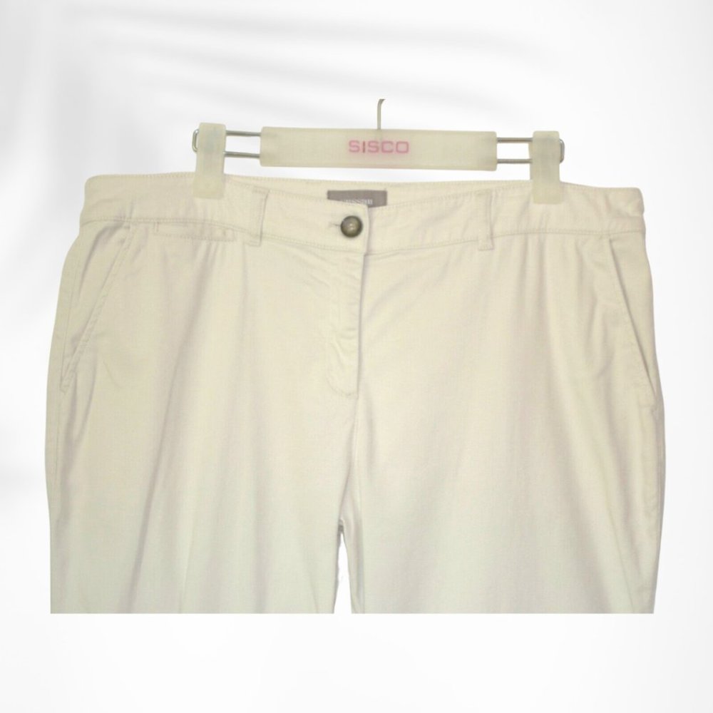 Sussan Trouser Straight Pants Size 14 Creme Mid Rise Stretch Work Wear - Picture 4 of 10